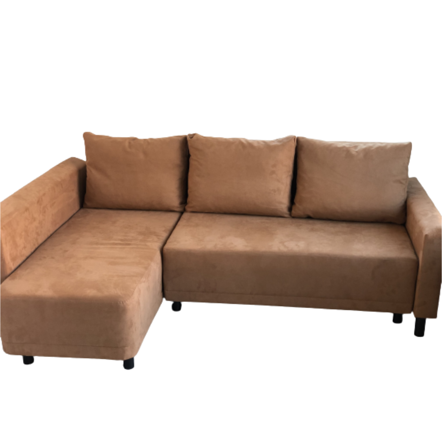 Brest sarok ülőgarnitúra barna szövettel ágyazható, ágyneműtartós