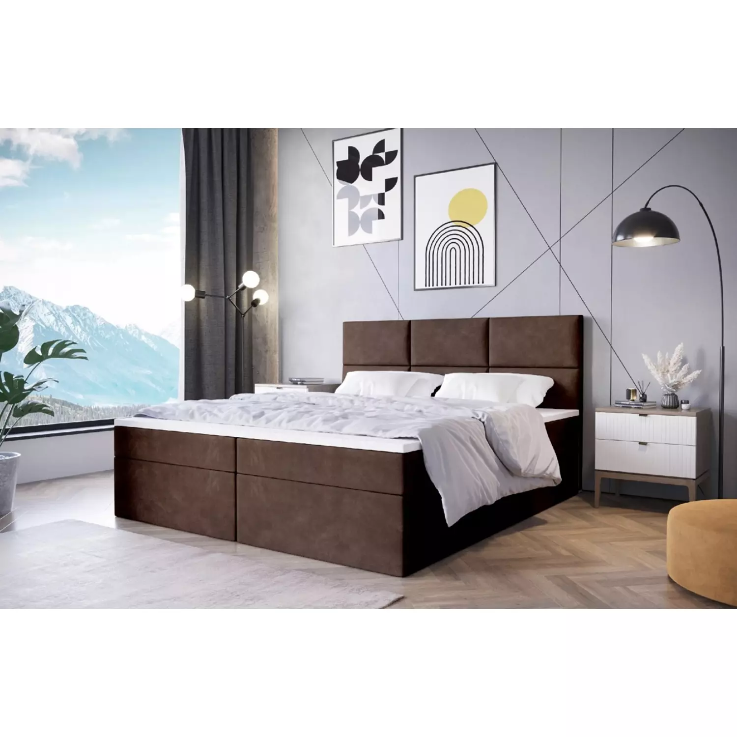 Dream II 140 cm Boxspring franciaágy + ajándék fedőmatrac