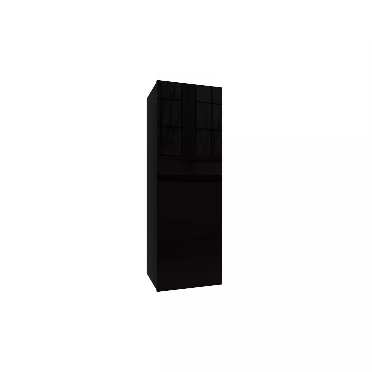 IZUMI 22 BL magasfényű fekete/fekete fali polcos szekrény 105 cm
