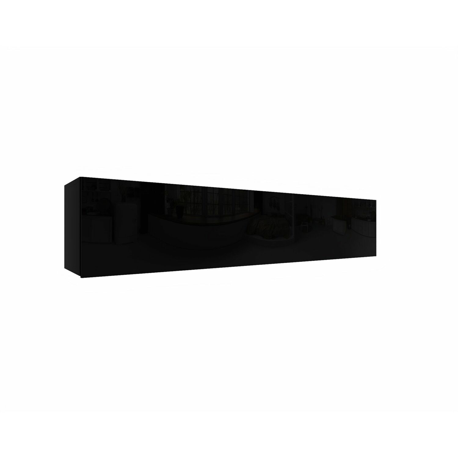 IZUMI 34 BL magasfényű fekete polcos szekrény 175 cm