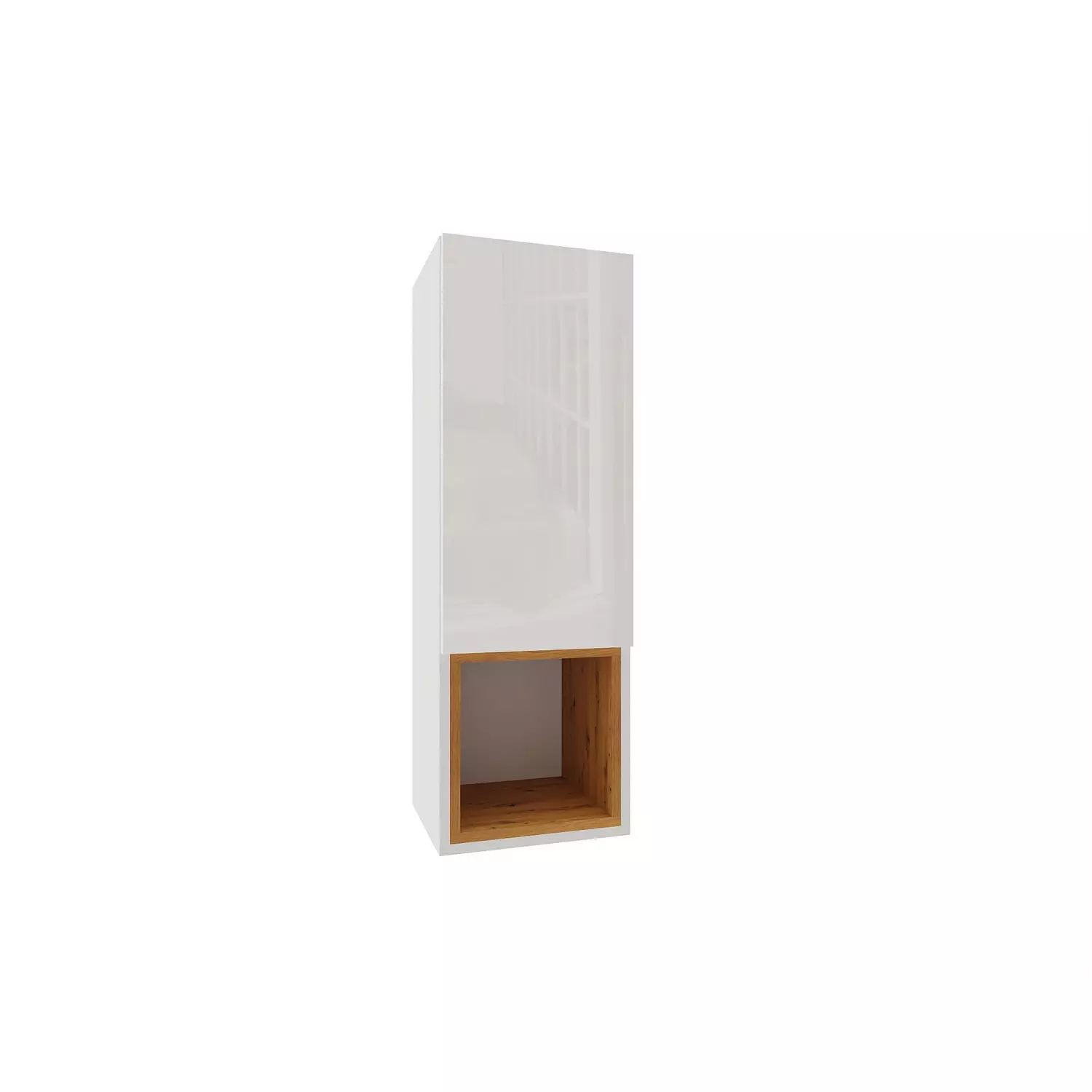 IZUMI 3 magasfényű fehér/fehér polcos függesztett fali szekrény, 105 WH-DC