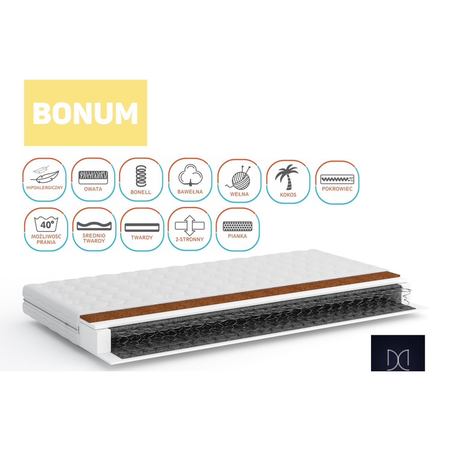 Bonum bonell rugós matrac 140x200 cm