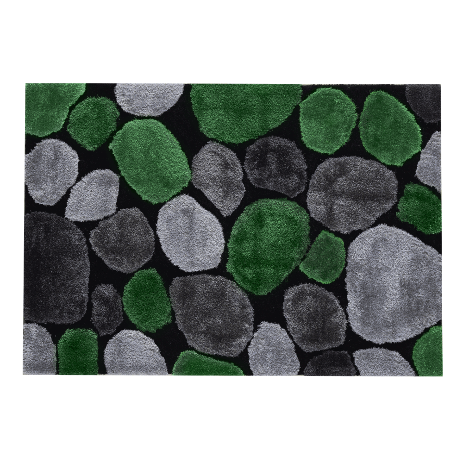 Szőnyeg zöld szürke fekete 80x150 PEBBLE TYP 1