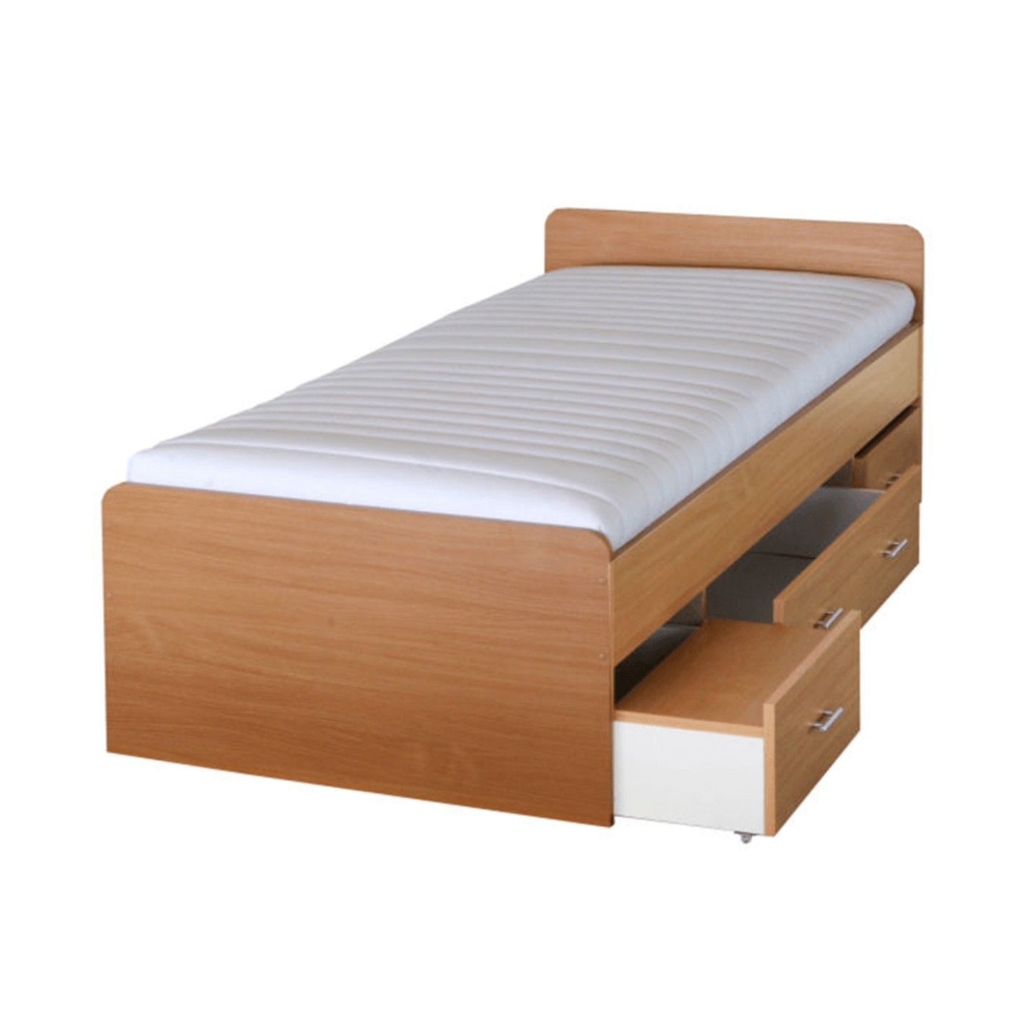 Ágy ágyneműtartóval bükkfa 90x200 cm DUET