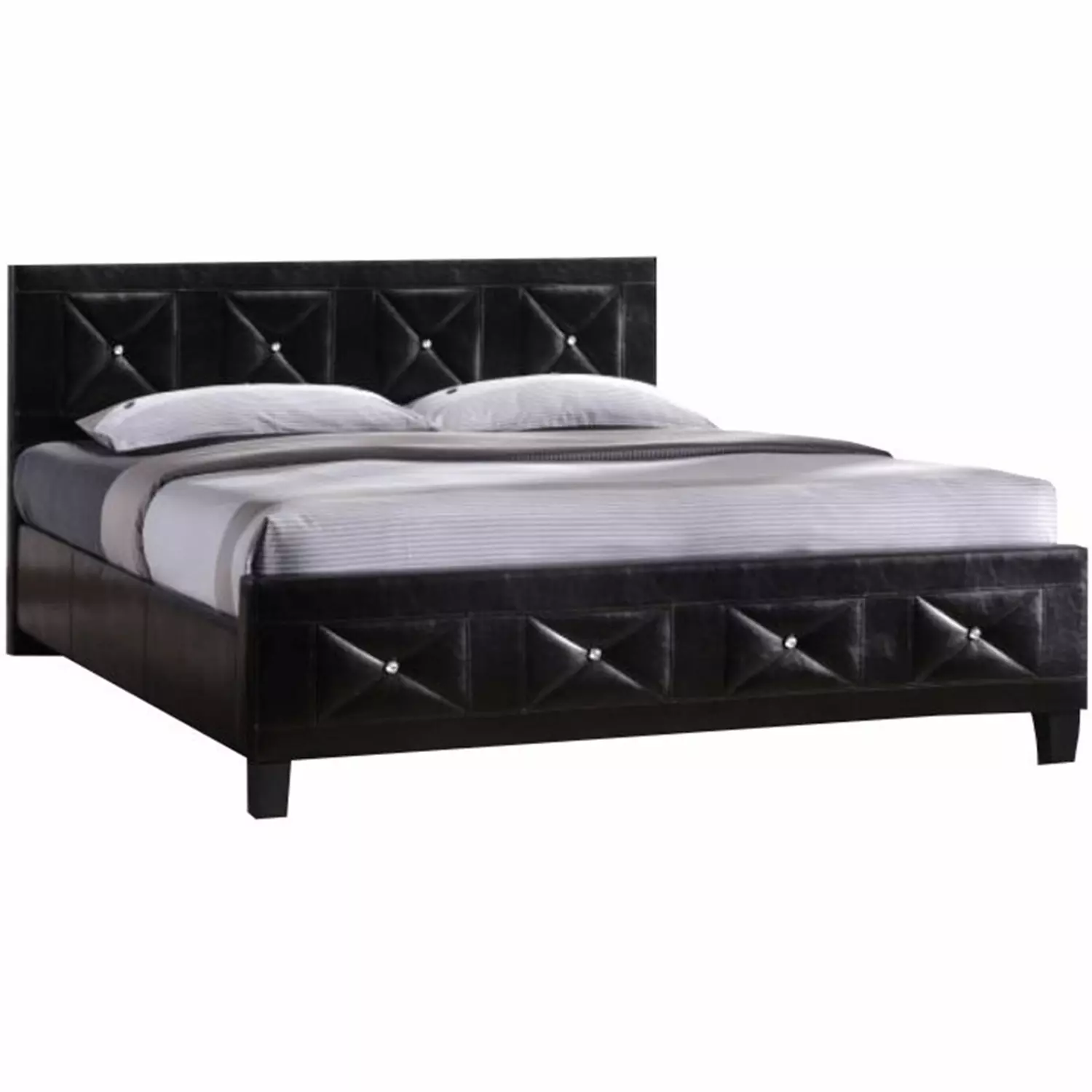 CARISA ágy  és  ágyrács fekete textilbőr 180x200