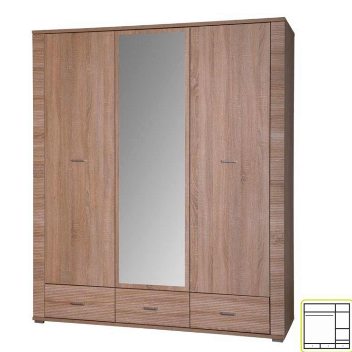 Tükrös szekrény typ 2 tölgy sonoma GRAND