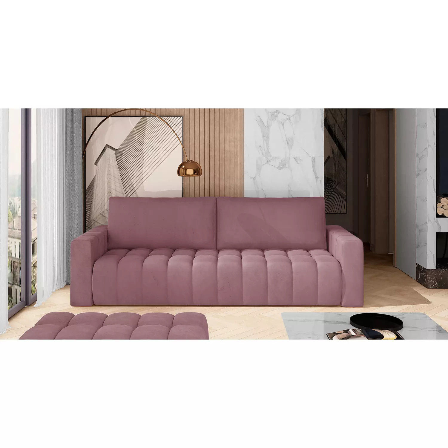 Lazaro kanapé, rózsaszín, Mat Velvet 63