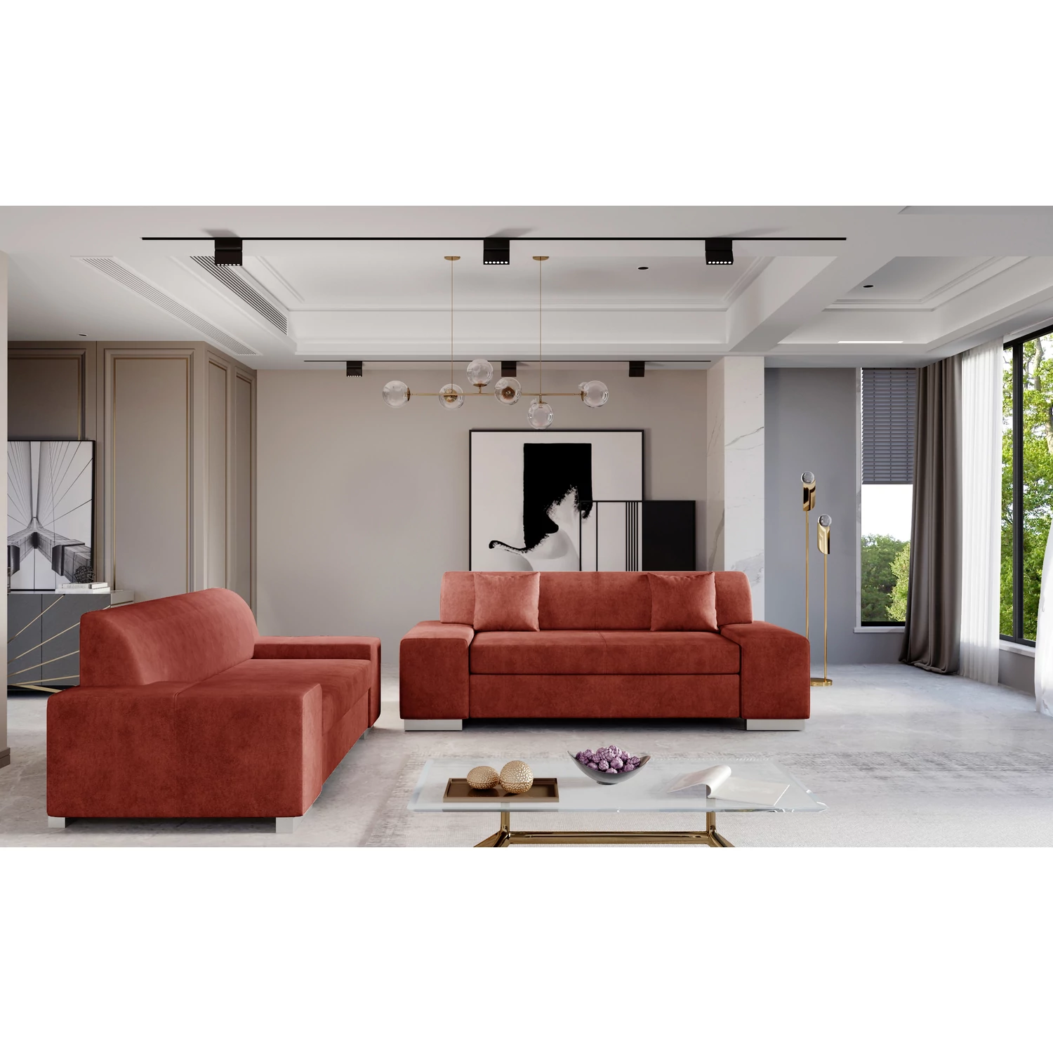 Porto 2+3 lounge ülőgarnitúra szett, piros