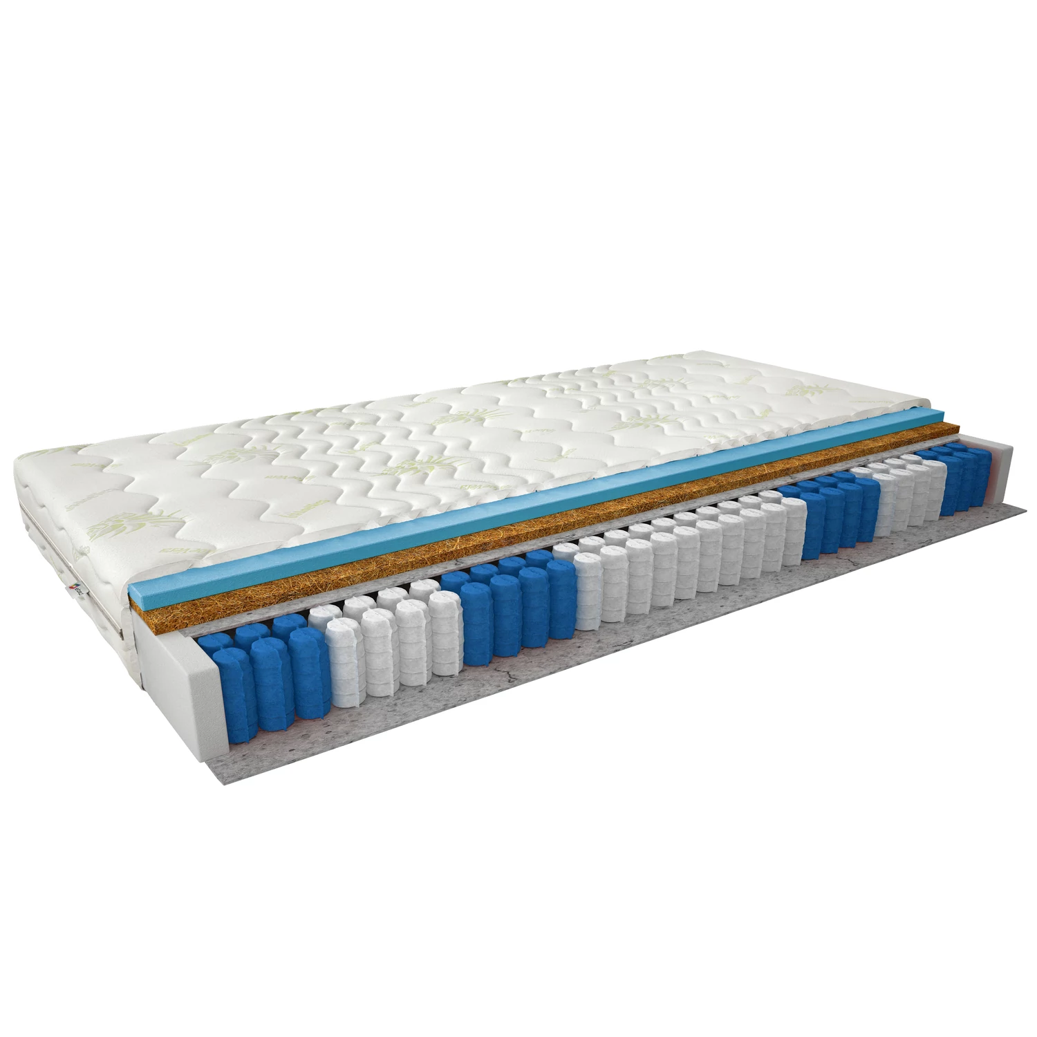 Zsebmatrac paros 80x200 aloevera matrac, fehér