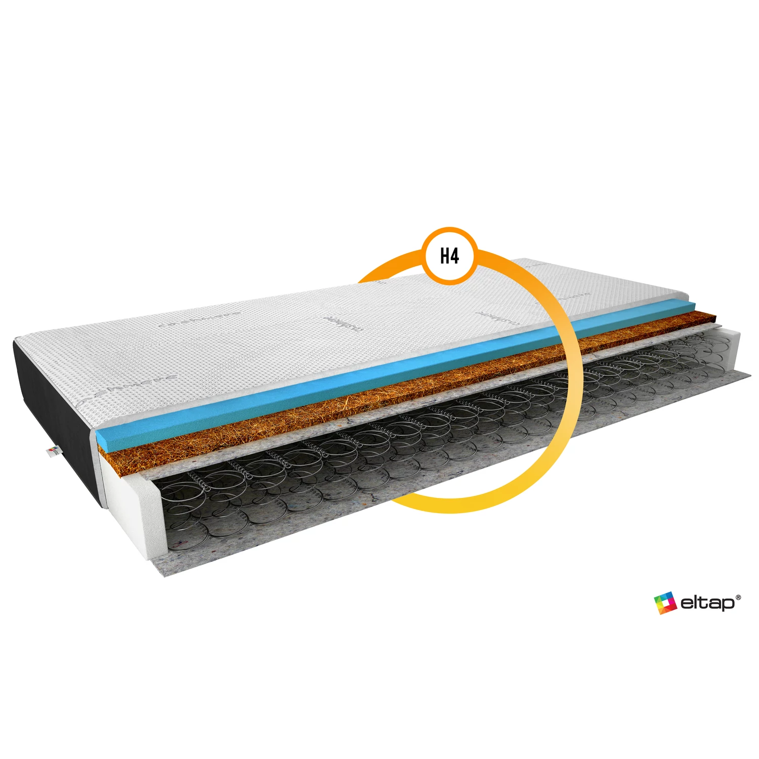 Bonnell ola matracok 90x200 kasmír + bársonyfekete matrac, fehér
