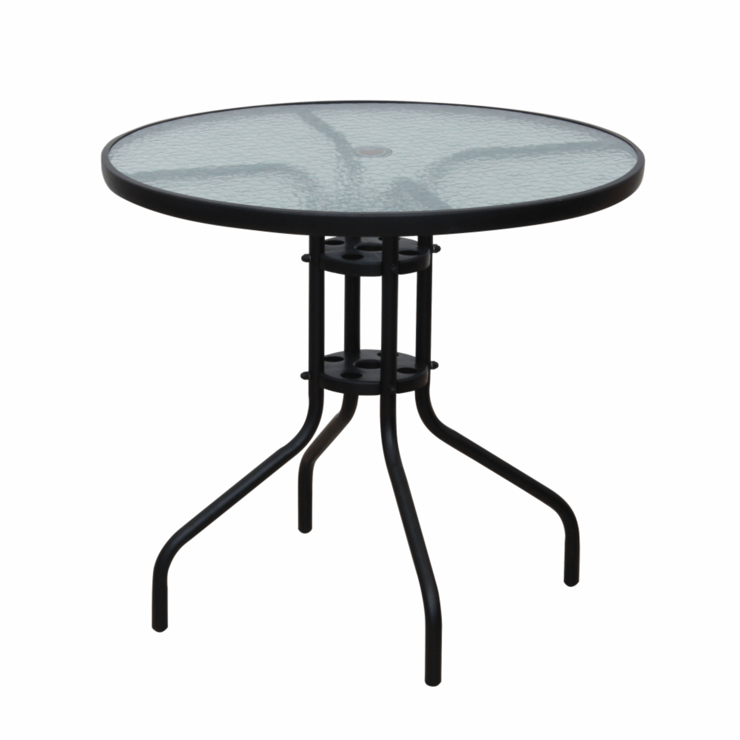 Étkezőasztal fekete acél edzett üveg BORGEN TYP 2
