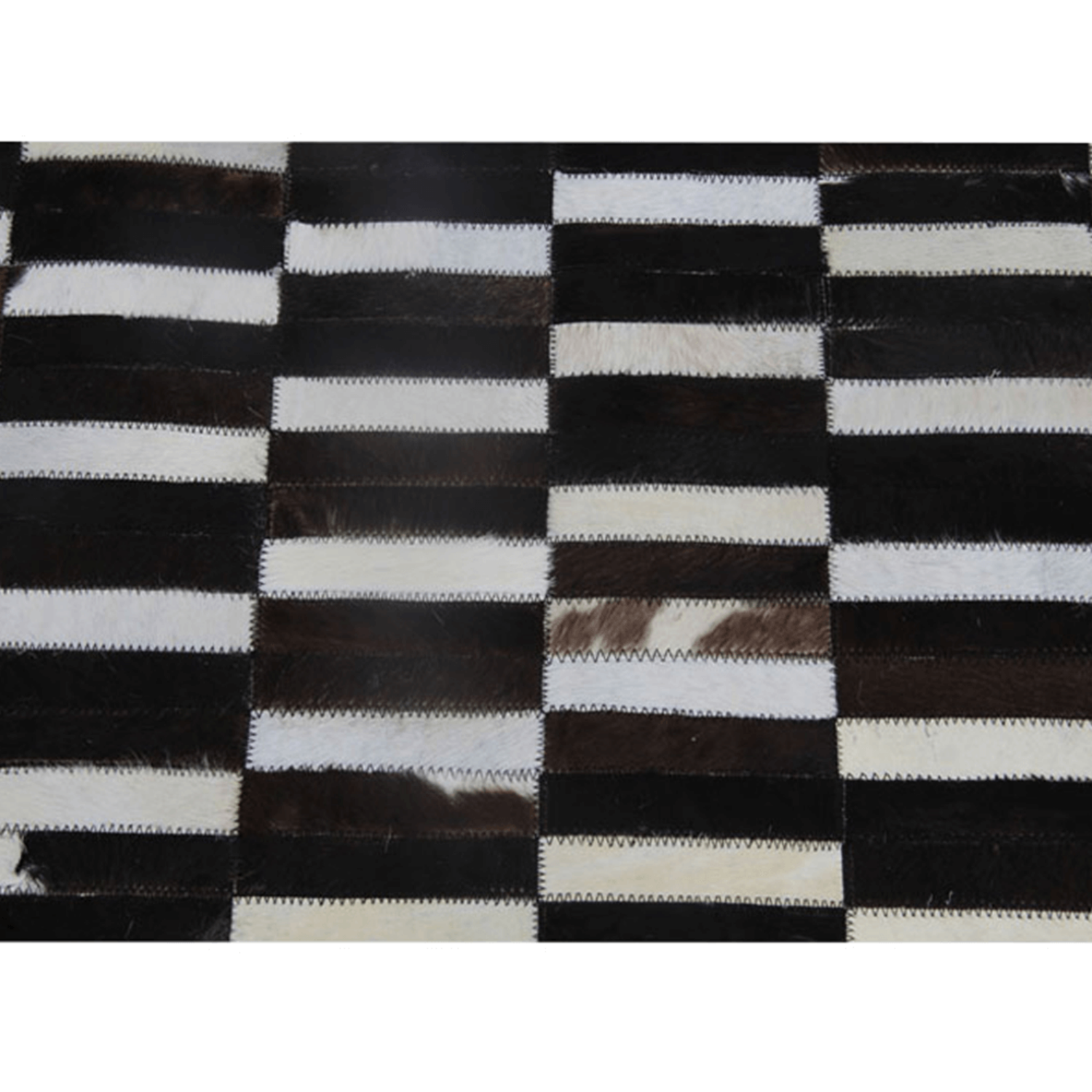 Luxus bőrszőnyeg  barna  fekete fehér patchwork 69x140 bőr TIP 6