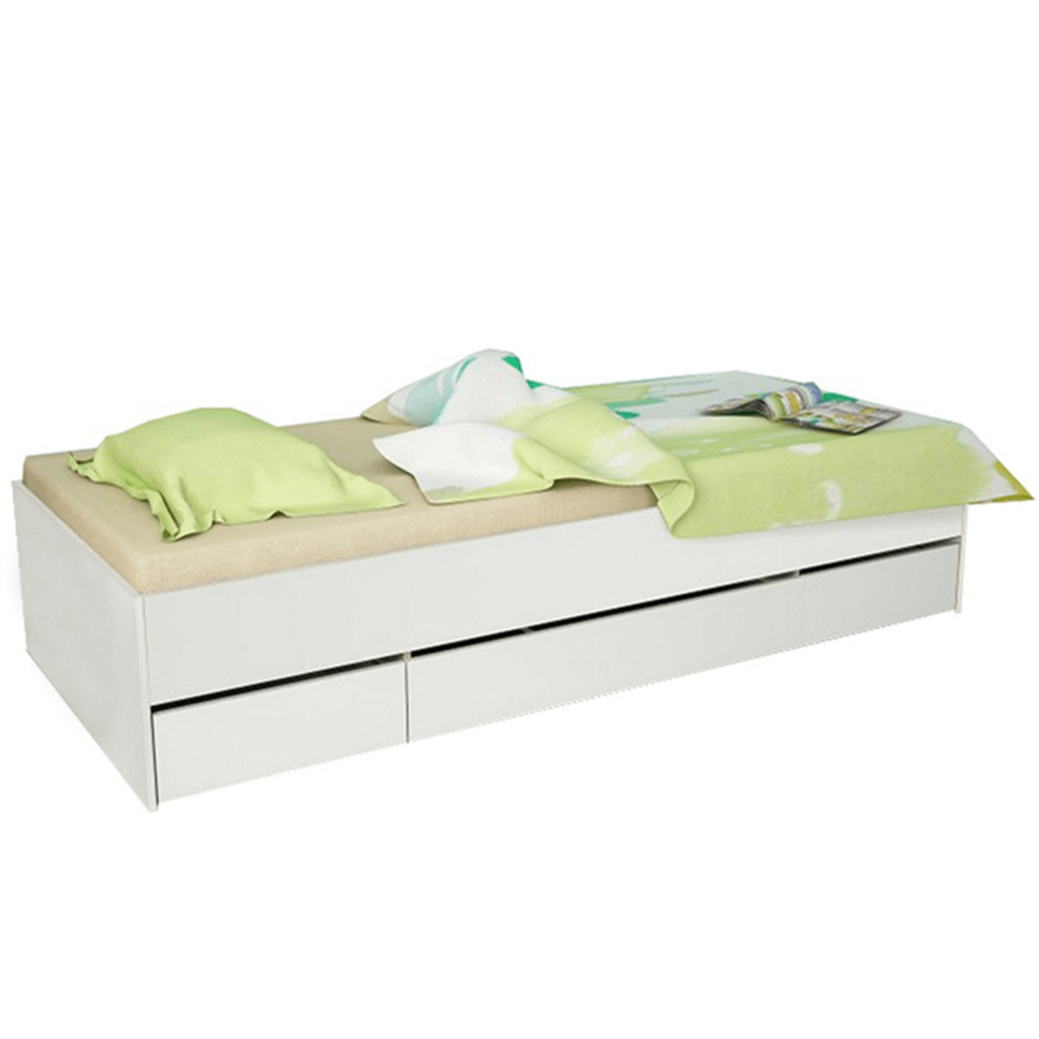 Ágy ágyneműtartóval fehér MATIASI 90 cm