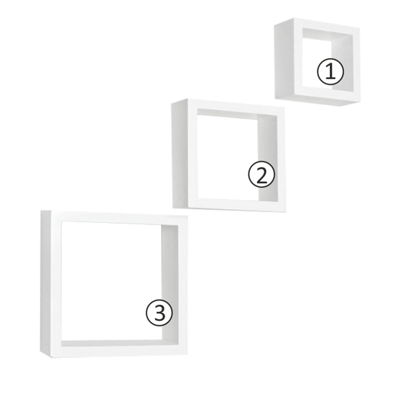 Polcok 3 db fehér KVADRO New DR-WS-6103