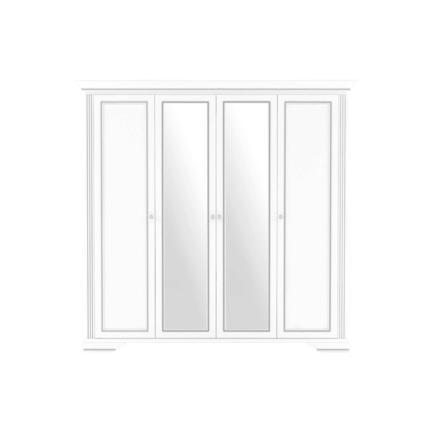 WHITE 014 szekrény 4D(2S) havas kőris/ezüst fenyő