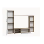 Kép 2/3 - Elegáns megoldás a tárolásra Sonoma-fehér nappali szekrénysor  modern design
