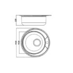 Kép 2/2 - 1 medencés mosogatótálca, kör alakú
