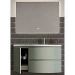 Kép 1/2 - Armonia 105 cm-es fürdőszobaszekrény zsálya+ mosdó balos