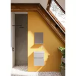 Kép 1/4 - Perla 40cm-es egy ajtós fürdőszobaszekrény fényes fehér + mosdó