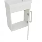 Kép 3/4 - Perla 40cm-es egy ajtós fürdőszobaszekrény fehér tölgy + mosdó