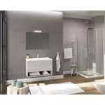 Kép 2/2 - Oslo 80cm-es fiókos fürdőszobaszekrény szürke tölgy + mosdó