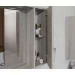 Kép 6/6 - Rubino 65cm-es két ajtós fürdőszobaszekrény polccal szürke tölgy + mosdó
