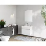 Kép 3/5 - Bogota 60cm-es 1 fiókos fürdőszobaszekrény fehér tölgy + mosdó