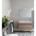 Kép 1/4 - Bogota 80cm-es 1 fiókos fürdőszobaszekrény füstölt tölgy + mosdó
