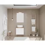 Kép 4/4 - Easy 60cm-es két fiókos fürdőszobaszekrény fényes fehér & természetes tölgy