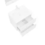 Kép 3/4 - Easy 60cm-es két fiókos fürdőszobaszekrény fényes fehér + mosdó