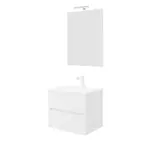 Kép 4/4 - Easy 60cm-es két fiókos fürdőszobaszekrény fényes fehér + mosdó