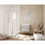 Kép 1/3 - Easy 60cm-es két fiókos fürdőszobaszekrény  szürke tölgy + mosdó