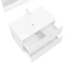 Kép 4/4 - Easy 80cm-es két fiókos fürdőszobaszekrény fehér tölgy  + mosdó