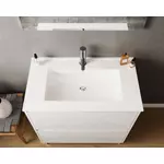 Kép 5/5 - Lisbona 80cm-es 2 fiókos fürdőszobaszekrény fehér tölgy + mosdó