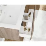 Kép 3/3 - Oslo 60cm-es fiókos fürdőszobaszekrény füstölt tölgy + mosdó
