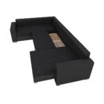 Kép 4/5 - GERD U alakú ülőgarnitúra fekete szövet-fekete textilbőr