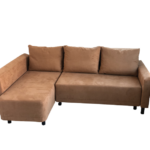 Kép 1/9 - Brest sarok ülőgarnitúra barna szövettel ágyazható, ágyneműtartós
