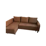 Kép 3/10 - Brest sarok ülőgarnitúra barna szövettel ágyazható, ágyneműtartós