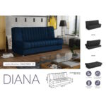 Kép 6/8 - Diana rugós,ágyfunkciós,ágyneműtartós kanapé