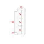 Kép 2/2 - IZUMI 1 magasfényű fehér polcos, vitrines függesztett fali szekrény, 105 WH