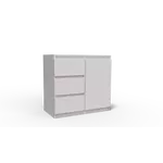 Kép 1/2 - Merg 1 ajtós - 3 fiókos komód fehér színben