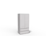 Kép 1/2 - Merg 2 ajtós - 2 fiókos gardróbszekrény fehér színben