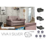 Kép 1/3 - VIVA SILVER II. előre nyíló rugós kanapé