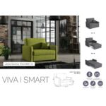 Kép 1/2 - VIVA I SMART előre nyíló rugós, ágyneműtartós fotelágy
