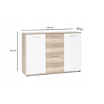 Kép 2/6 - Jacky 2 country szürke fehér komód 120 cm