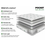 Kép 4/6 - Conforto Pocket Lux táskarugós 160x200 cm matrac – 26 cm