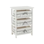 Kép 1/19 - Komód, 3 fiókos, régi fehér, RUBY 3