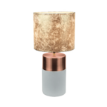 Kép 1/3 - Asztali lámpa, szürke-barna / rózsaszín-arany / arany mintával, QENNY TYPE 18