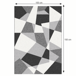 Kép 2/3 - Szőnyeg, fekete/szürke/fehér, 100x150, SANAR