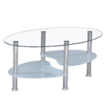 Kép 1/2 - Dohányzóasztal acél átlátszó üveg tejüveg WAVE NEW